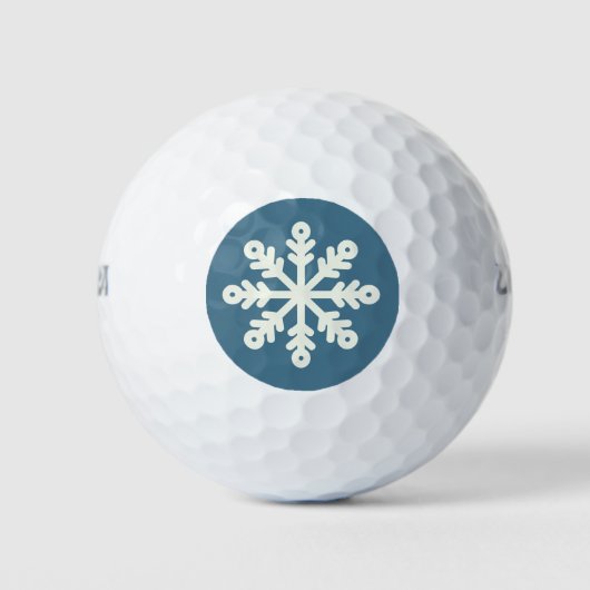 Blue and White Christmas Snowflake Golf Balls Golfball (Vorderseite)
