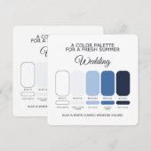 Blue and White Classic Wedding Color Palette Card Einladung (Vorne/Hinten)