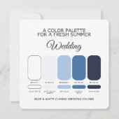 Blue and White Classic Wedding Color Palette Card Einladung (Rückseite)