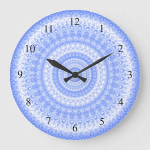Blue and White Country Kitchen Wall Clock Große Wanduhr