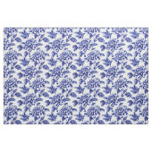 Blue and White Dahlia Blume Toile de Jouy Stoff (Fat Quarter (45,7 x 55,9 cm))