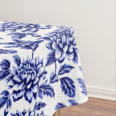 Blue and White Dahlia Blume Toile de Jouy Tischdecke (Beispiel)