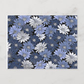 Blue and white daisy pattern postkarte (Vorderseite)