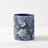 Blue and white daisy pattern tasse (Zentrum)