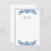 Blue and White Dankes Karten (Vorne/Hinten)