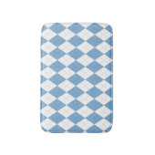 Blue and White Diamond Geometric Pattern Badematte (Vorderseite Vertikal)
