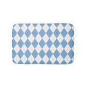 Blue and White Diamond Geometric Pattern Badematte (Vorderseite)