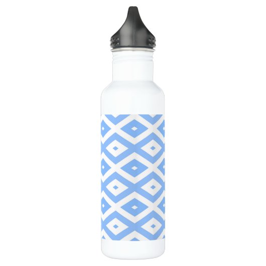 Blue and white diamond pattern edelstahlflasche (Links)