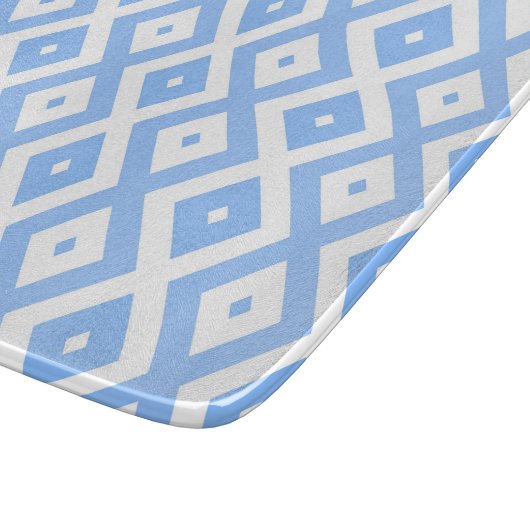 Blue and white diamond pattern schneidebrett (Ecke)