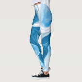 Blue and White Digital Fluid Art Marmor Leggings (Links)