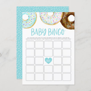 Blue and White Donuts Baby Showroom Bingo Game Car Begleitkarte