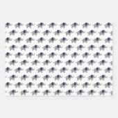 Blue and White Elephant Baby Dusche Geschenkpapier Set (Vorderseite 3)