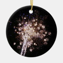 Blue and White Fireworks Keramik Ornament