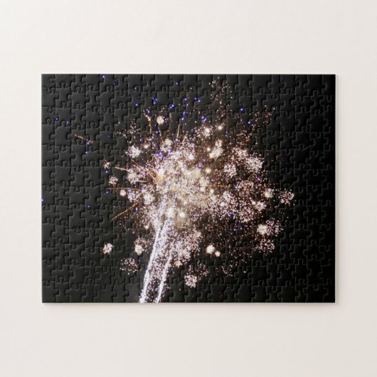 Blue and White Fireworks Puzzle (Horizontal)