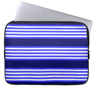 Blue and white five stripes pattern laptopschutzhülle