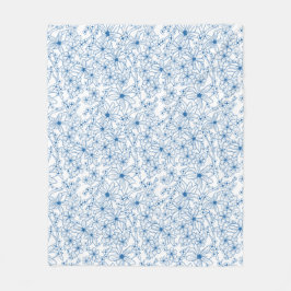 Blue and White Floral Aesthetic Fleecedecke