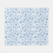 Blue and White Floral Aesthetic Fleecedecke (Vorderseite (Horizontal))