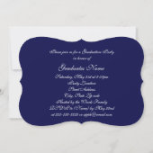 Blue and White Floral Cap 2025 Graduation Party Einladung (Rückseite)