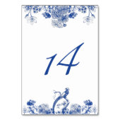 Blue and White Floral China Pattern Table Number Tischnummer (Rückseite)