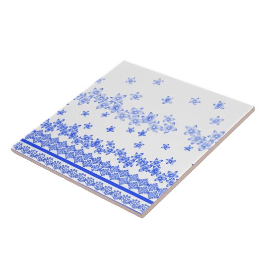 Blue and White floral design, Fliese (Seite)