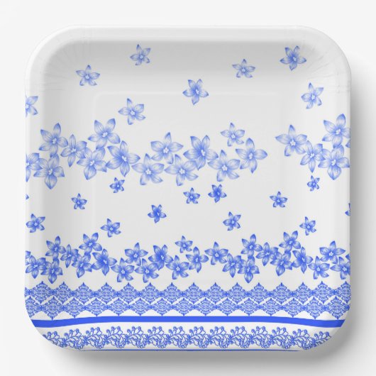 Blue and White floral design, Pappteller (Vorderseite)