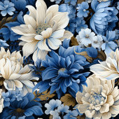 Blue and White Floral Dining Table Runner Großer Tischläufer