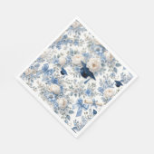 Blue and White Floral Graduation Party Napkins Serviette (Ecke)