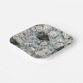 Blue and White Floral Graduation Party Paper Plate Pappteller (Gewinkelt)