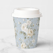 Blue and White Floral Paper Coffee Cup Pappbecher (Rechts)