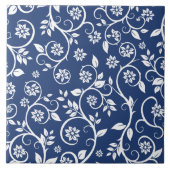 blue and white floral pattern  fliese (Vorderseite)
