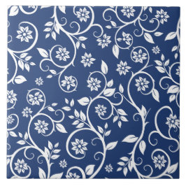 blue and white floral pattern fliese
