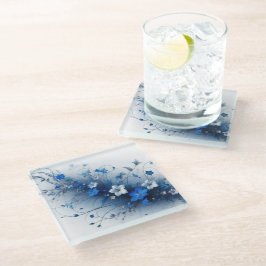  Blue and White Floral Vine Throw Pillow  Glasuntersetzer