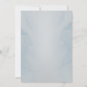 Blue and White Flower Beauty Wedding Invitation Einladung (Rückseite)