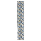 Blue and White Flowers Chic Table Runner Großer Tischläufer (Vorderseite)