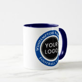 Blue and White Football Team Mug Tasse (VorderseiteRechts)