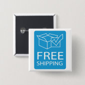 Blue and White Free Shipping Icon Button (Vorne & Hinten)