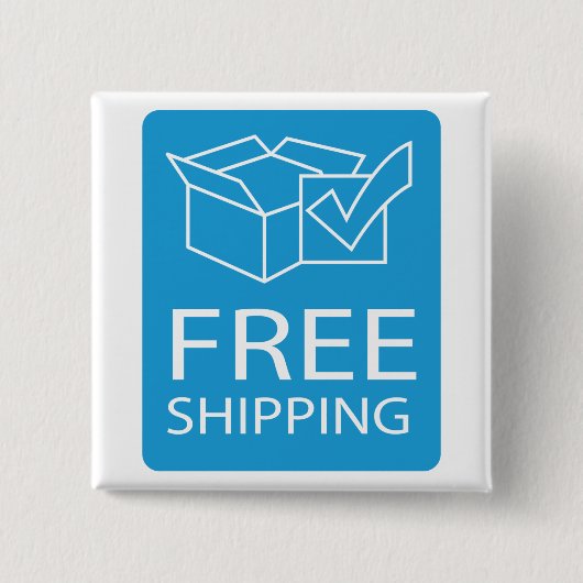 Blue and White Free Shipping Icon Button (Vorderseite)