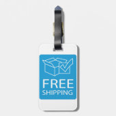 Blue and White Free Shipping Icon Gepäckanhänger (Rückseite vertikal)