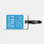 Blue and White Free Shipping Icon Gepäckanhänger (Rückseite horizontal)