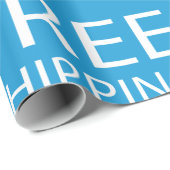 Blue and White Free Shipping Icon Geschenkpapier (Rolleneckpunkt)