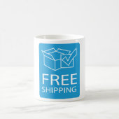 Blue and White Free Shipping Icon Kaffeetasse (Mittel)