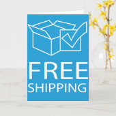 Blue and White Free Shipping Icon Karte (Gelbe Blume)