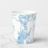 Blue and White French Toile de Jouy Baby Dusche Pappbecher (Links)