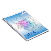 Blue and White Future Lawyer Spiral Foto Notebook Notizblock (Rechte Seite)