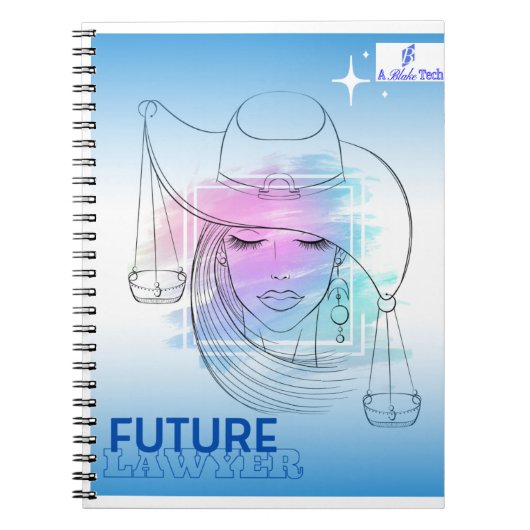 Blue and White Future Lawyer Spiral Foto Notebook Notizblock (Vorderseite)