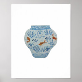 Blue and White Ginger Jar Art Print Poster