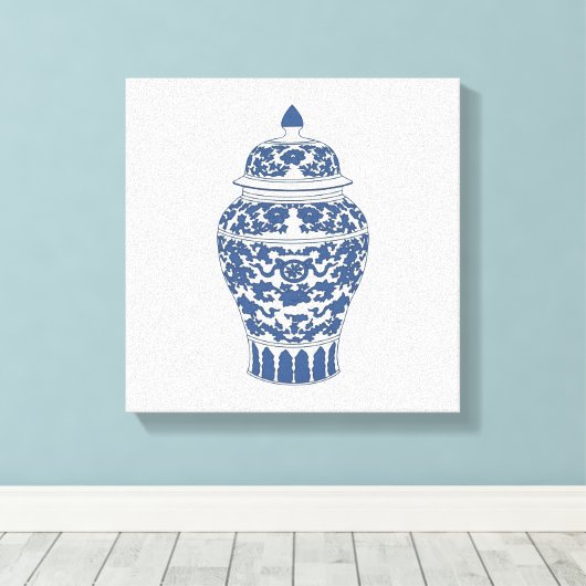 Blue and White Ginger Jar Leinwanddruck (Insitu (Holzboden))
