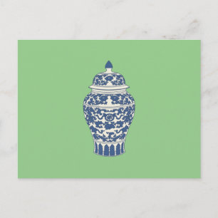 Blue and White Ginger Jar Postkarte