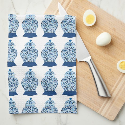 Blue and White Ginger Jars Geschirrtuch (Viertel Falte)