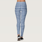 Blue and White Gingham Check Leggings (Rückseite)